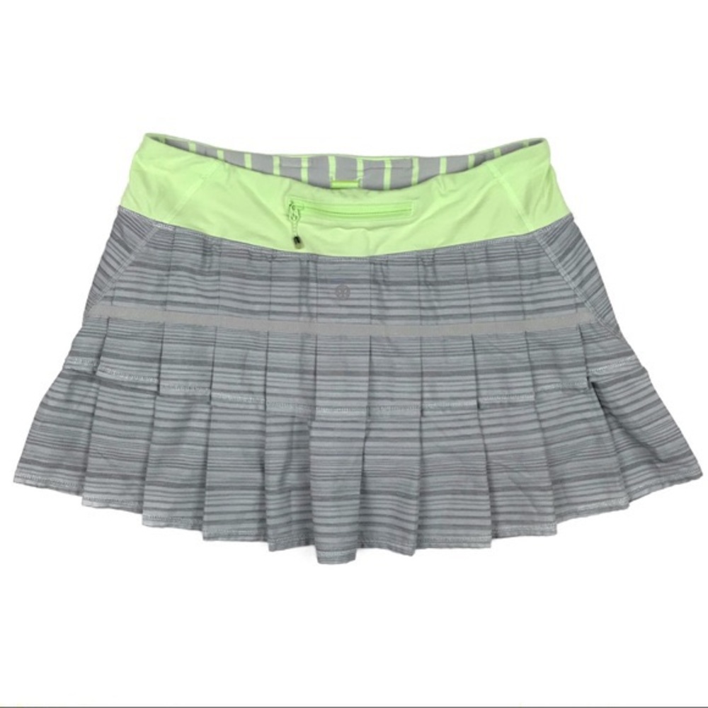Lululemon Pacemaker Skirt - Neon Green and Grey